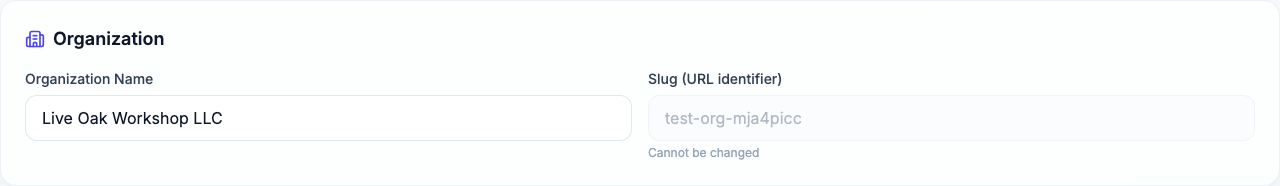 Organization settings