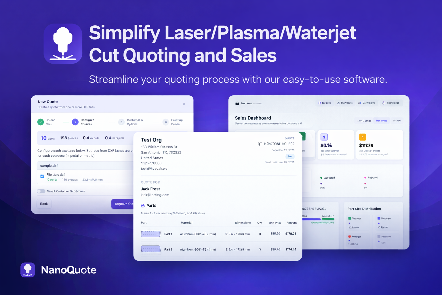 NanoQuote — DXF to CNC Cutting Quotes in Minutes